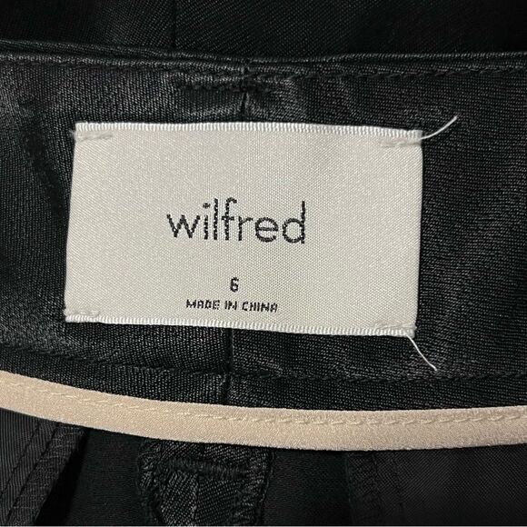 Aritzia Wilfred Black Cropped Satin Trouser Pants Size 6 Minimalist Evening - Picture 8 of 12